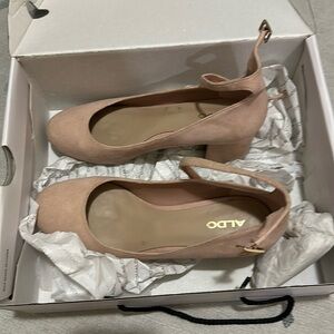 Aldo blush suede block heels